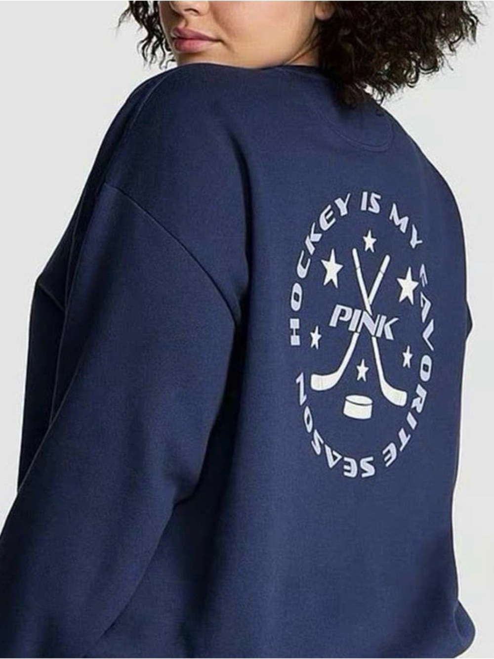 🌺NWT PINK Victoria's Secret Navy Crewneck Sweatshirt with 'GOAL' Logo🌺